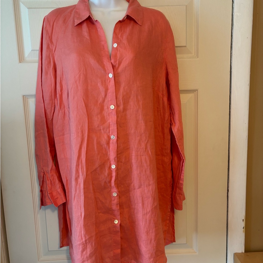 J. Jill coral linen Tunic Top